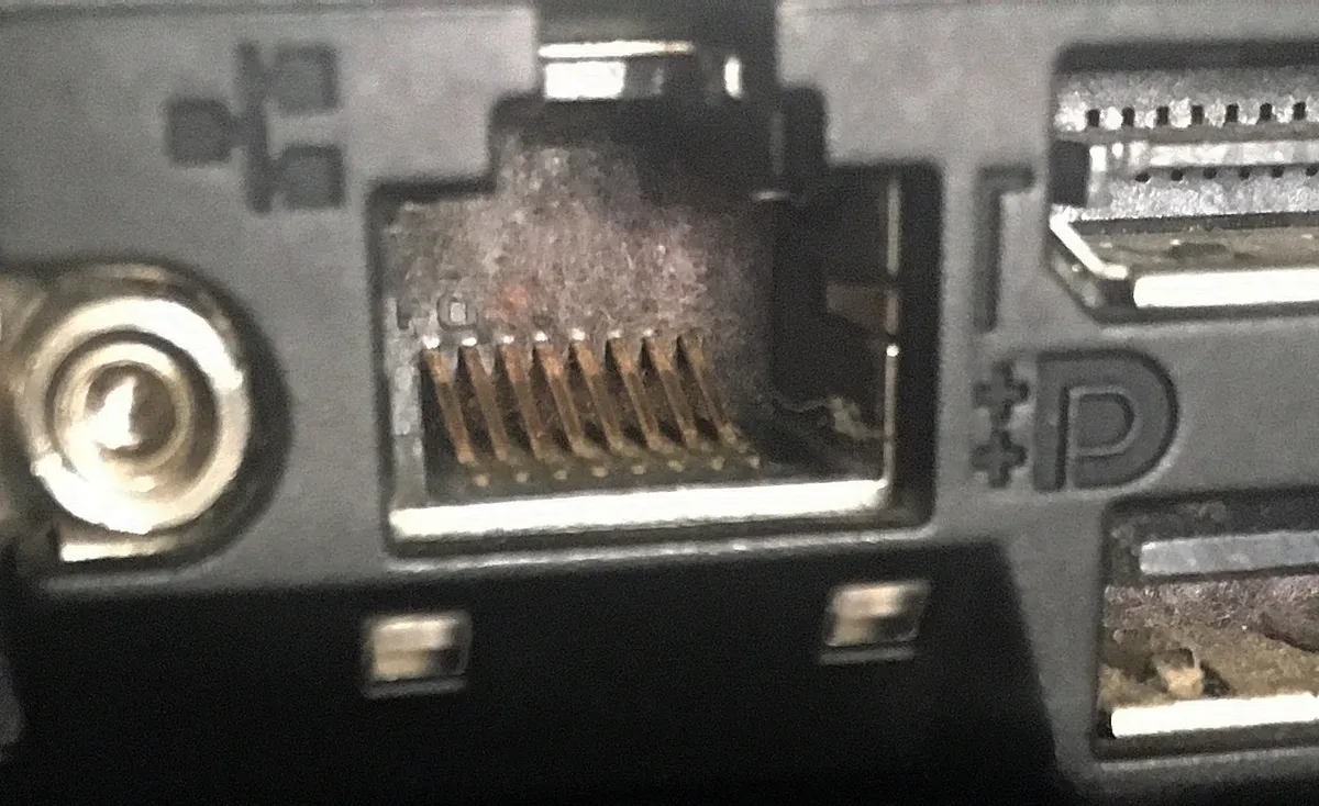 Ethernet cable connection